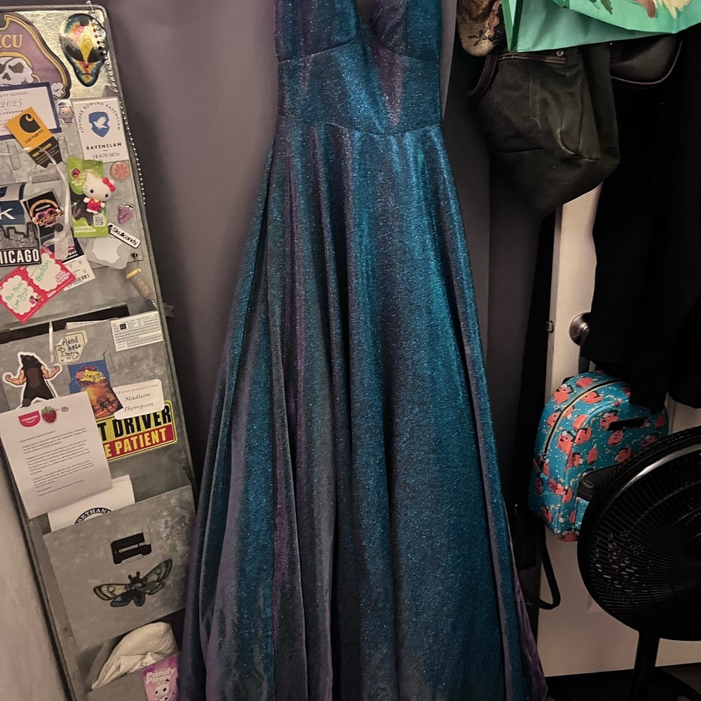 Elegant Blue and Purple Prom Dress